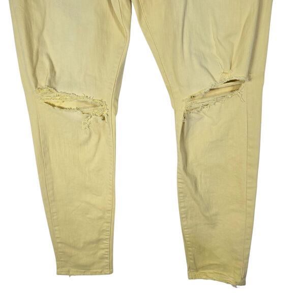 Jordan Craig Ross Fit Jeans 36x32 Yellow Distressed Skinny Taper Stretch Denim - Picture 3 of 13
